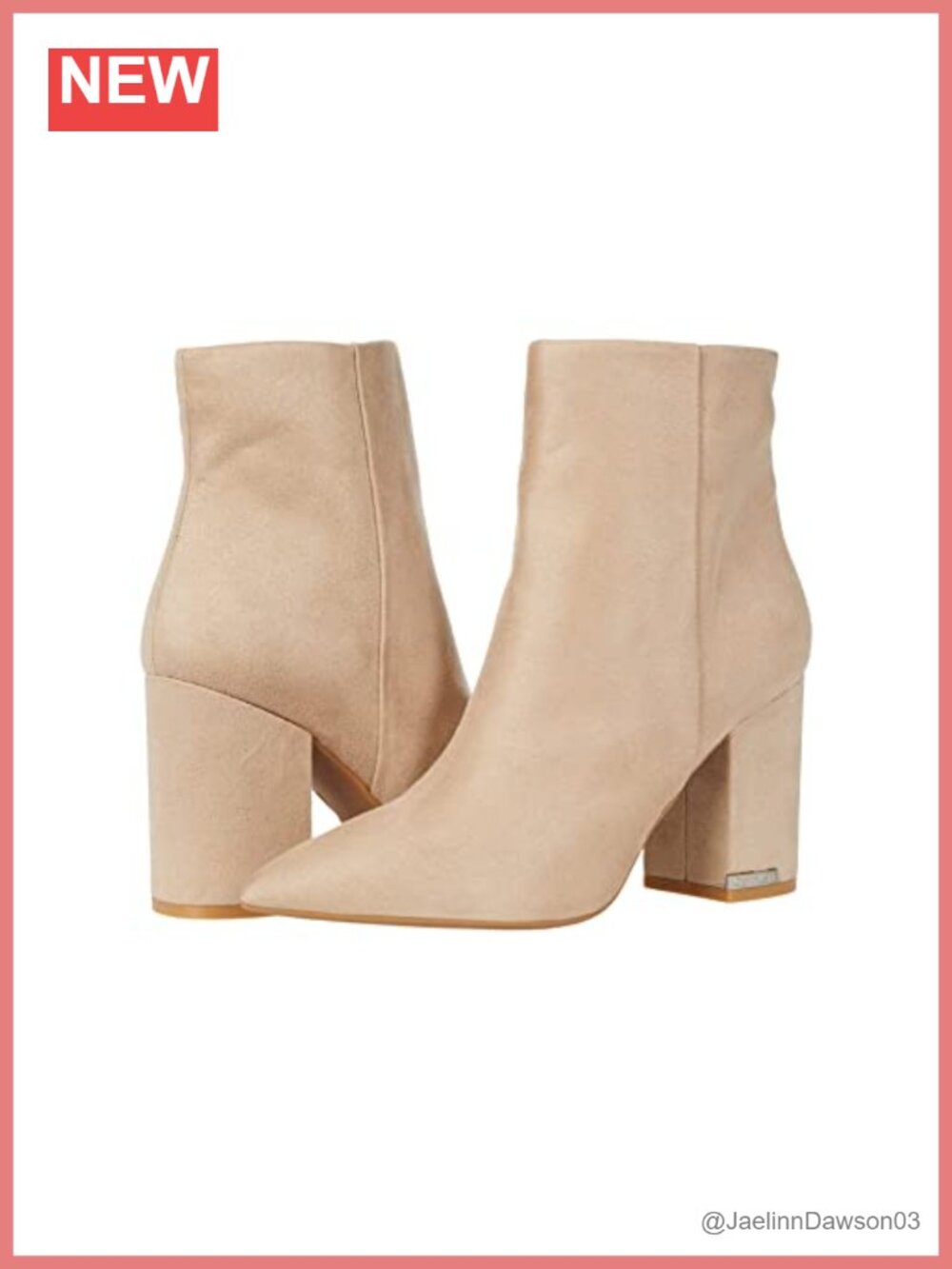 Denim Mid-Calf Pull-On Heeled Boots with Buckle